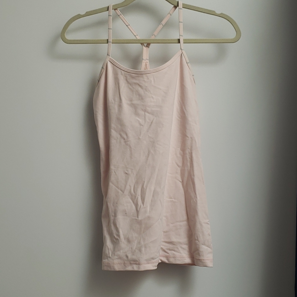 Lululemon light pink Power Y tank - sz 6